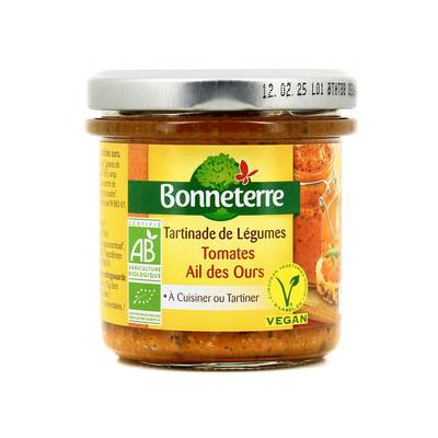 Bonneterre Tartinade tomate ail des ours bio et vegan, 135g