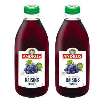 Andros Jus de Raisins, Lot de 2x1L