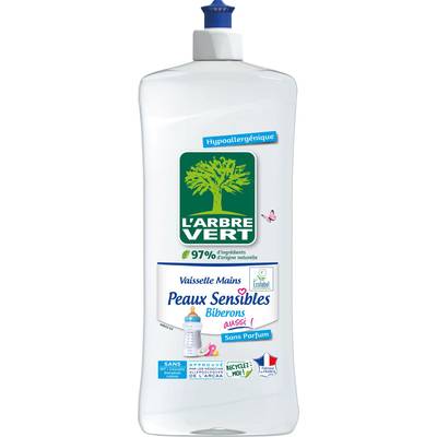 L'arbre Vert Liquide vaisselle mains Peaux sensibles - Hypoallergénique, 750ml