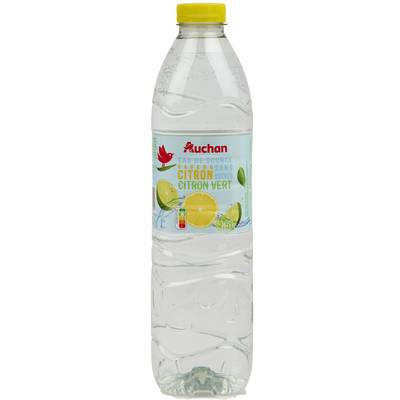 Auchan Eau de source aromatisée citron vert, 1,5L