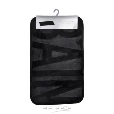 Douceur D Interieur Tapis de bain relief noir, 45 x 75 cm