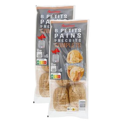 Auchan Petits Pains PrécuitsBlé Complet, Lot de 2x300g