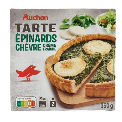 Auchan Tarte au Chèvre et aux Epinards à la Crème Fraîche, 350g