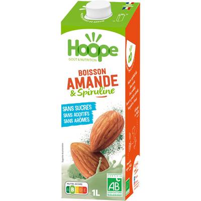 Hoope Amande et Spiruline Boisson Végétale Bio, 1L