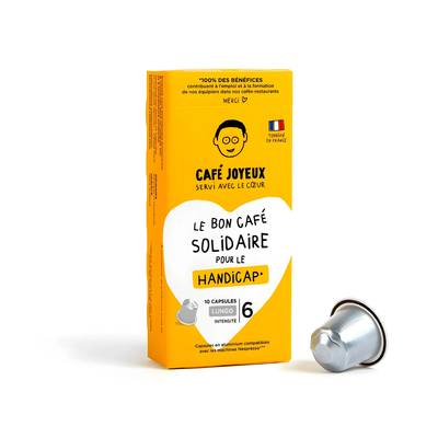 Café Joyeux Café Capsules 100% Arabica Lungo Intensité 6 Compatibles Nespresso, 10 capsules