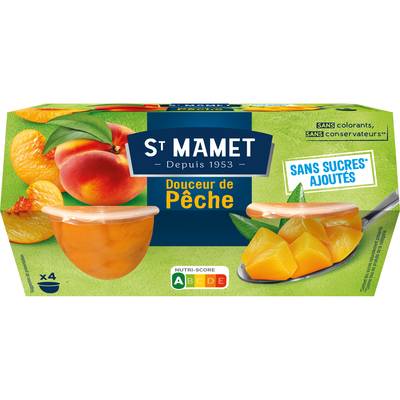 St Mamet Pêche sans sucre ajouté, 4x113g