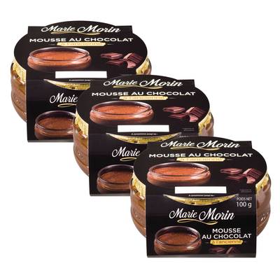 Marie Morin Mousse au chocolat a l'ancienne, 3x100g
