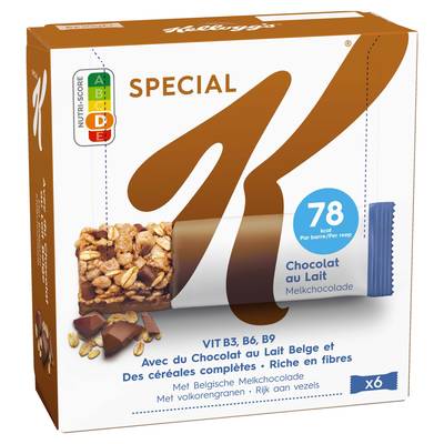 Spécial K Barres céréales Chocolat au Lait, 6 barres