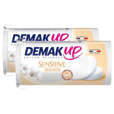 Demak Up Coton Ovales à démaquiller Sensitive, 96 cotons