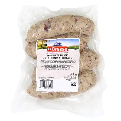La Bresse Andouillette Pur Porc à la Moutarde à l'Ancienne, 4x130g