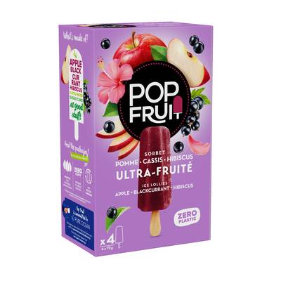 Pop' Fruit Bâtonnets Pomme Cassis Hibiscus, 4 bâtonnets - 280g