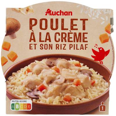 Auchan Poulet à la crème et son riz pilaf micro-ondes, 300g