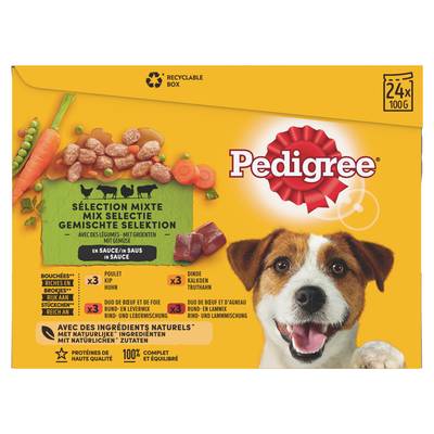 Pedigree Sachets en Sauce Sélection Mixte Légumes 4 Variétés pour Chien Adulte, 24x100g