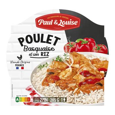 Paul & Louise Poulet Basquaise et Riz micro-ondes, 285g