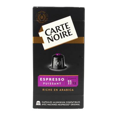 Carte Noire Capsules de café Espresso Puissant n°11 compatibles Nespresso, 10 capsules