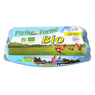 Pleine Forme Gros oeufs BIO, 10 oeufs