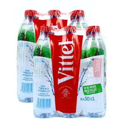 Vittel Eau minérale naturelle, 2 packs de 6x50cl