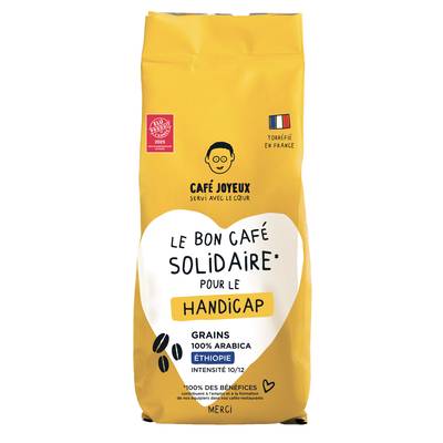 Café Joyeux Cafe en grain 100% arabica - Origine Ethiopie, 500g