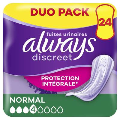 Always Serviettes Fuites Urinaires Normal, 24 serviettes
