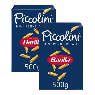 Barilla Piccolini Pâtes Mini Penne Rigate, Lot de 2x500g