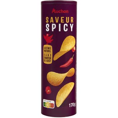 Auchan Chips tuiles saveur spicy, 170g