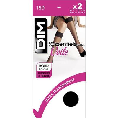 Dim 2 paires de mi-bas en voile Noirs, Taille 35/38