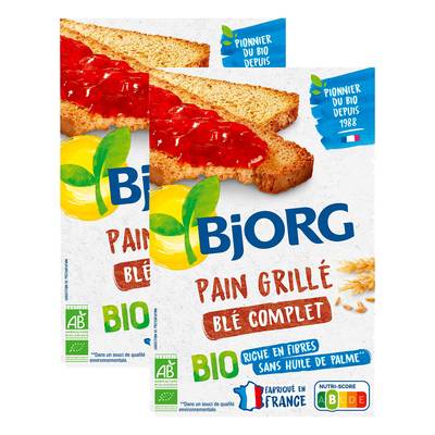 Bjorg Pain grillé au blé complet Bio, Lot de 2x250g