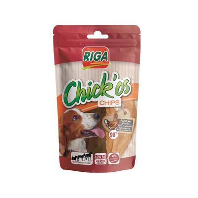 Riga Chick'Os Chips au Poulet - Friandise Récompense pour chien, 60g