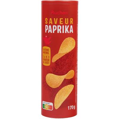Auchan Chips tuiles saveur paprika, 170g