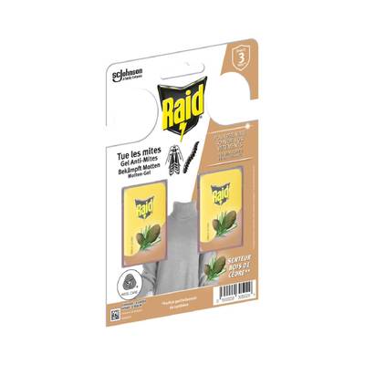 Raid Anti-mites gel senteur bois de cèdre, 2 pièces