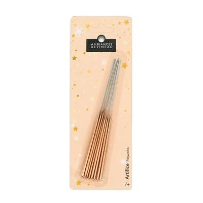 Ambiances Devineau Cierges étincelant de couleur or 18cm, 10 pièces