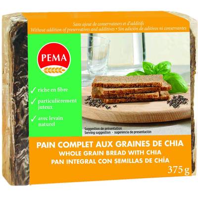 Pema Pain complet aux graines de chia, 375g