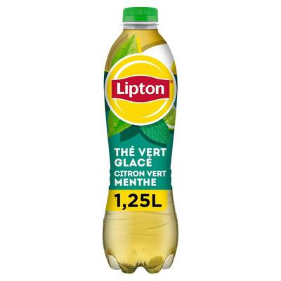 Lipton Thé vert glacé saveur citron vert et menthe, 1,25L