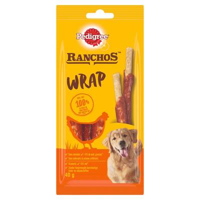 Pedigree Ranchos Wrap Poulet - Récompense Friandise pour Chien adulte, 40g