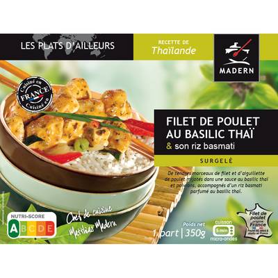 Madern Poulet au basilic Thai et son riz  Basmati, 350g