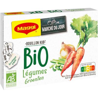 Maggi Bouillon Kub Légumes Bio - 8 cubes, 80g
