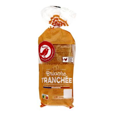 Auchan Brioche Tranchée aux Oeufs Frais, 500g