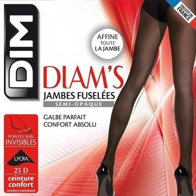 Dim Collant noir Jambes fuselées 25D, Taille 4