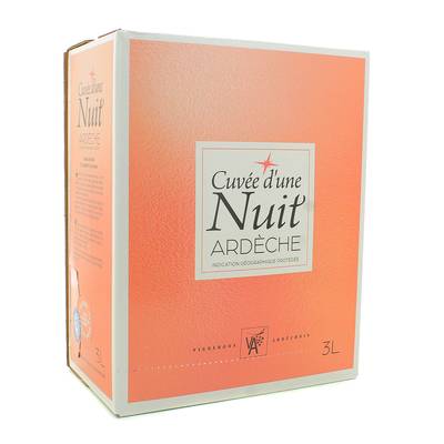 Ardéche rosé IGP Cuvée d'Une Nuit 13.5, Bag in box 3L