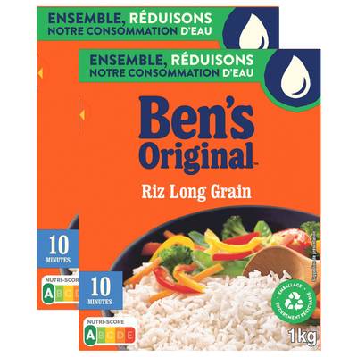 Ben's Original Riz Long grain 10 minutes Vrac, Lot de 2x1kg