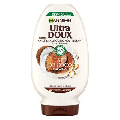 Garnier - Ultra Doux Après-Shampooing Nourrissant Lait de Coco & Macadamia, 200ml