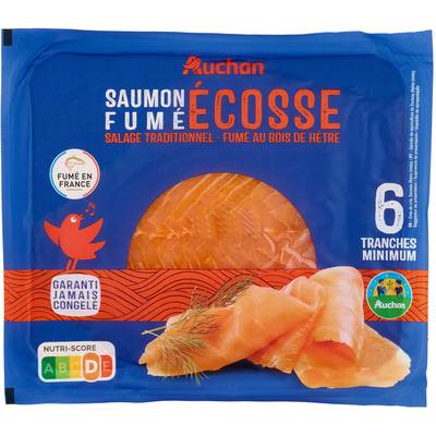 Auchan Saumon Fumé d'écosse, 6 tranches - 195g