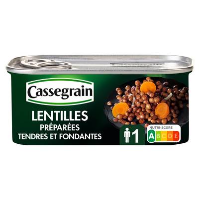 Cassegrain Lentilles préparées tendres et fondantes, 130g