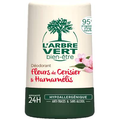 L'Arbre Vert Bien-Etre Déodorant bille à la fleurs de cerisier, 50ml