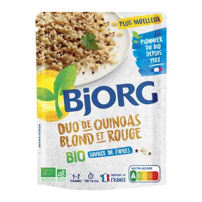 Bjorg Duo de quinoa blond et rouge Plat Cuisiné bio, 220g