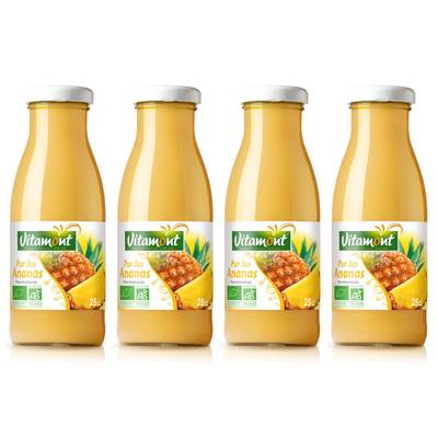 Vitamont Mini pur jus d'ananas Bio, 4x25cl