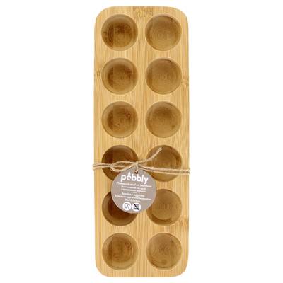 Pebbly Plateau à œufs en bambou x 12
