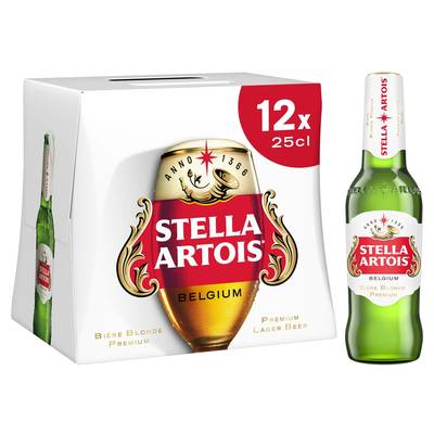Stella Artois Bière blonde 5,2°, 12x25cl