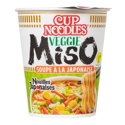 Nissin Soupe Nouilles Japonaises Miso et Légumes en cup, 67g