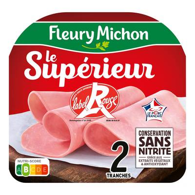 Fleury Michon Jambon blanc Le Supérieur Label Rouge, 2 tranches - 80g